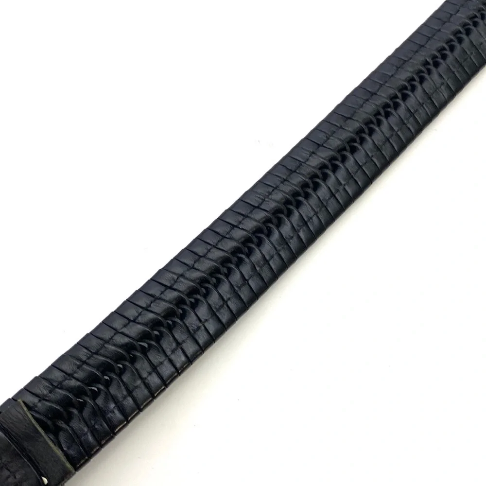 Lavemi Black Braided/Woven Leather Trouser Belt